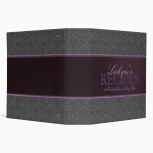 2 Inch Damask with Ribbon Recipe Binder