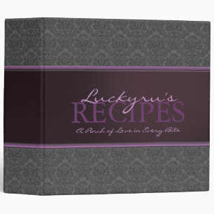 2 Inch Damask with Ribbon Recipe Binder