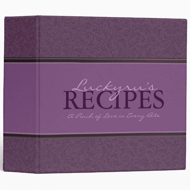 2 Inch Floral with Ribbon Recipe Binder (Front/Spine)