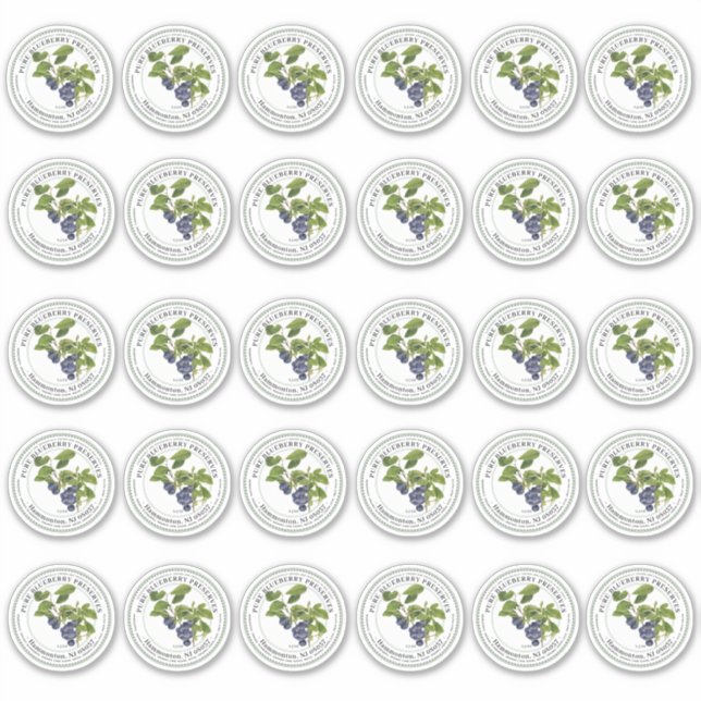 2-inch Regular Mason Jar Lid Vinyl Blueberry Jelly (Front)