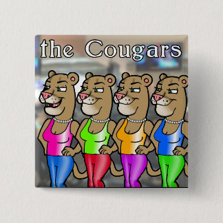 2 Inch Square Button - Office Cougars