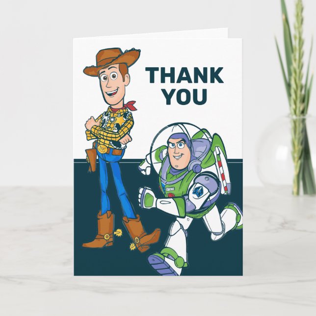 2 Infinity and Beyond Toy Story - Baby Shower Thank You Card (Front)