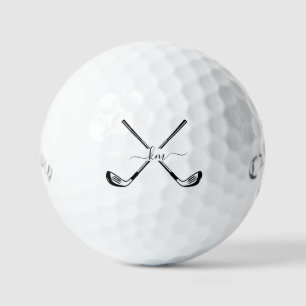 2 Initial Monogram Golf Balls - Personalized Gift 