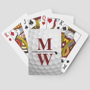 2-Initials Monogram on oversized ball-dimples Playing Cards
