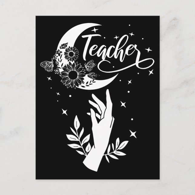 2- Inspirational Teacher Shirt, Minimalist Teacher Postcard (Front)