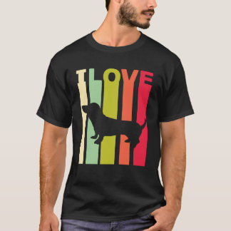 2 J'aime T-Shirt Dachshund Distressed Vintage Amou