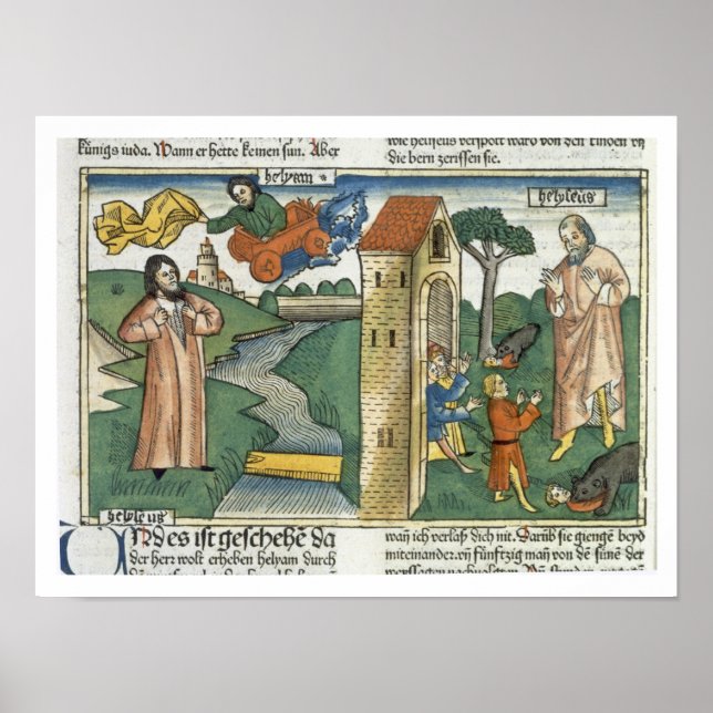 2 Kings 2 1-24 Elijah ascends to Heaven in a whirl Poster (Front)