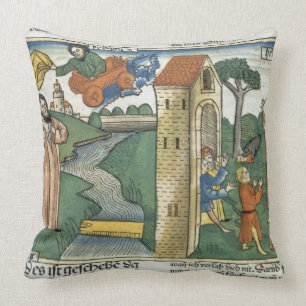 2 Kings 2 1-24 Elijah ascends to Heaven in a whirl Throw Pillow