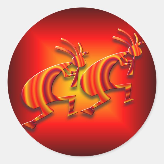 2 Kokopelli #73 Classic Round Sticker (Front)