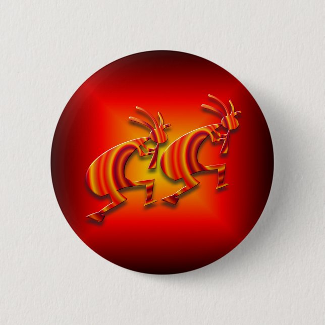 2 Kokopelli #73 Inch Round Button (Front)