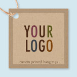 2" Kraft Square Hang Tags with String Custom Logo<br><div class="desc">Personalize these kraft square hang tags with your company logo and custom text. You can customize them for product hang tags, price tags, gift tags, and favour tags. Available in eco-friendly brown kraft or white matte uncoated paper with a choice of jute twine string, cotton twine string, or no string....</div>