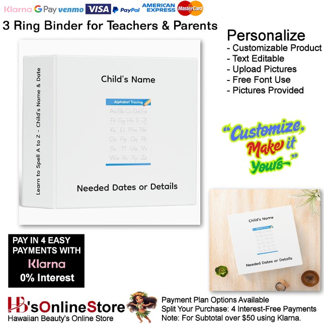 2 Learn To Spell A to Z Child's Name Date Teacher  Binder (2 Learn To Spell A to Z Child's Name Date Teacher 3 Ring Binder.)