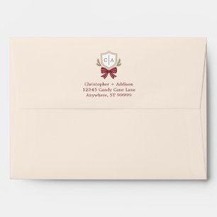 2 Letter Monogram Address Christmas Envelope