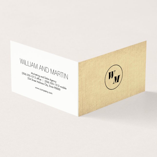 2 Letter Monogram / corporate Business Card (Outside)