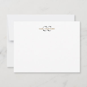 2 Letter Monogram Couple Initials Wedding Brown Card