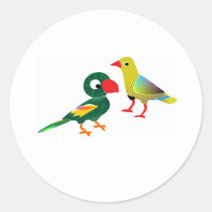 2 Little Birds Autocollant Rond Classique