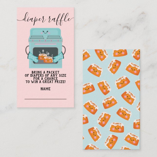 2 Little buns in the oven Diaper Raffle Enclosure Card (Front/Back)