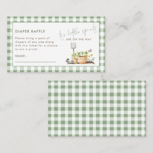 2 Little Sprouts Twins Diaper Raffle Baby Shower  Enclosure Card