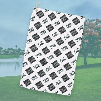 2 Logo's Diagonal Repeating Logo | White Golf Towel