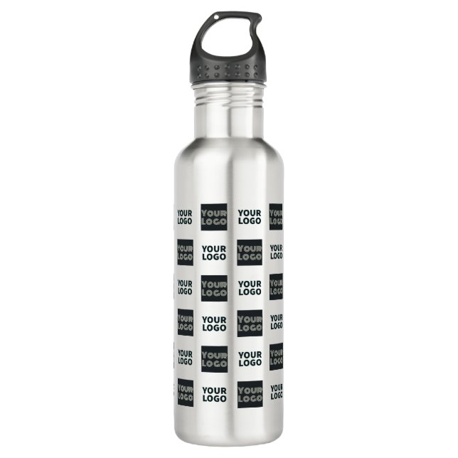 2 Logo's Simple Repeating Logo | White 710 Ml Water Bottle (Front)