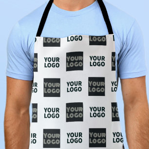2 Logo's Simple Repeating Logo   White Apron