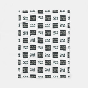 2 Logo's Simple Repeating Logo   White Fleece Blanket