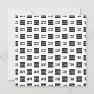 2 Logo's Simple Repeating Logo   White Holiday Card