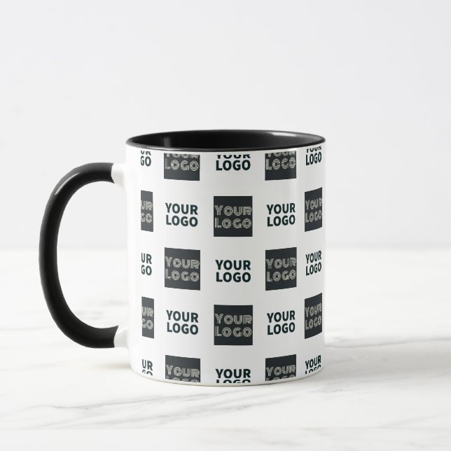 2 Logo's Simple Repeating Logo | White Mug (Left)