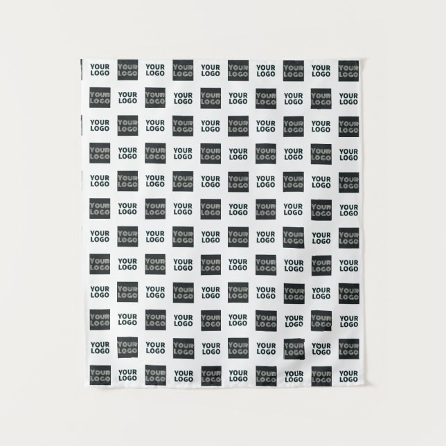 2 Logo's Simple Repeating Logo | White Tapestry (Front)