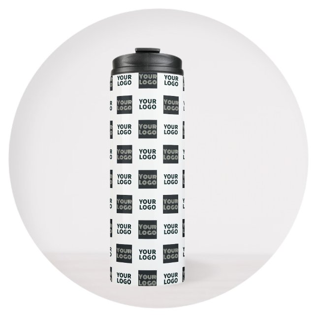 2 Logo's Simple Repeating Logo | White Thermal Tumbler (Creator Uploaded)