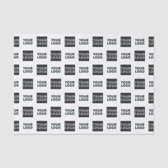 2 Logo's Simple Repeating Logo | White Tissue Paper (Front)
