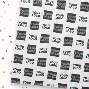 2 Logos Simple Repeating Logos White Kitchen Towel