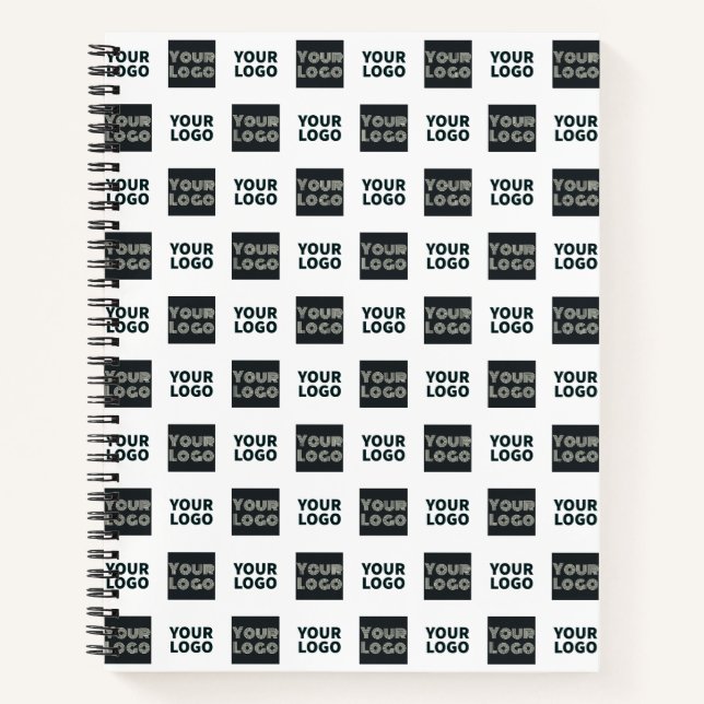 2 Logos Simple Repeating Logos | White Notebook (Front)