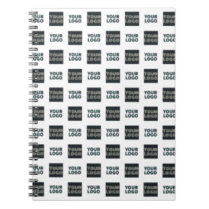 2 Logos Simple Repeating Logos White Notebook