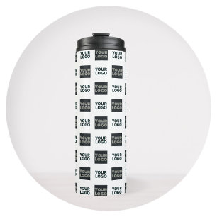 2 Logos Simple Repeating Logos White Thermal Tumbler