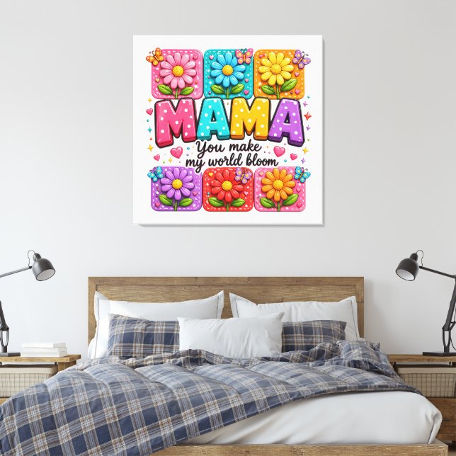 #2 Mama Canvas Print (Insitu(Bedroom))