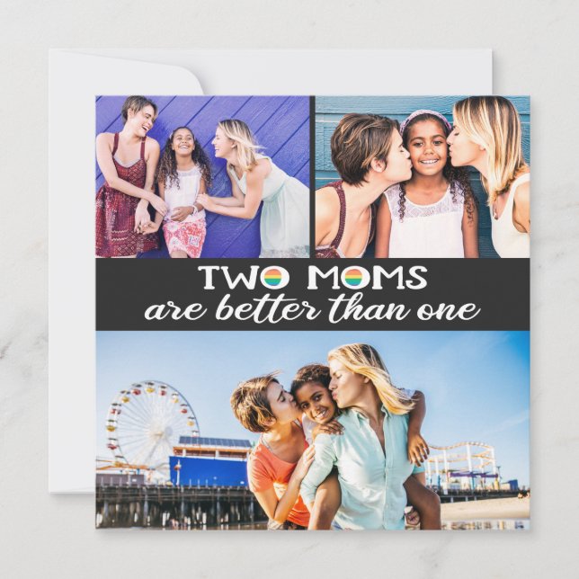 2 mamans sont meilleures qu'une mère carte photo j (Devant)
