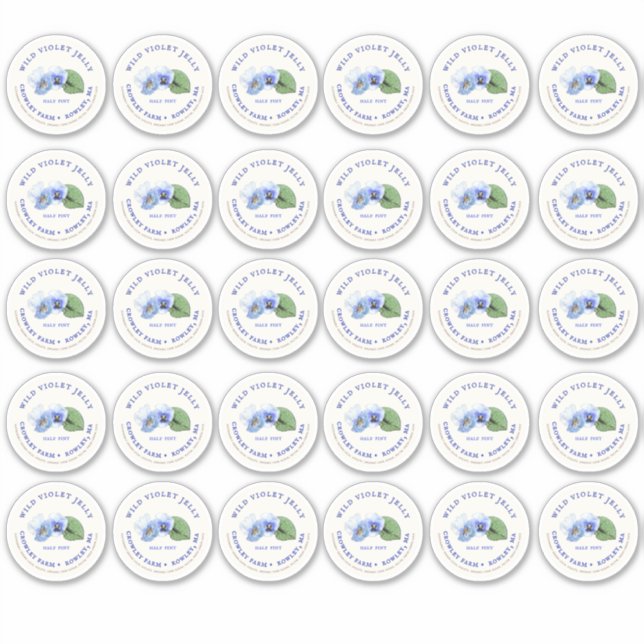 2" Mason Jar Lid Étiquette Violet Jelly Vinyl (Devant)