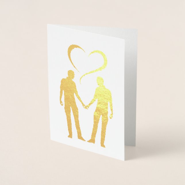2 men | Gay men Pride Foil Card (Front)