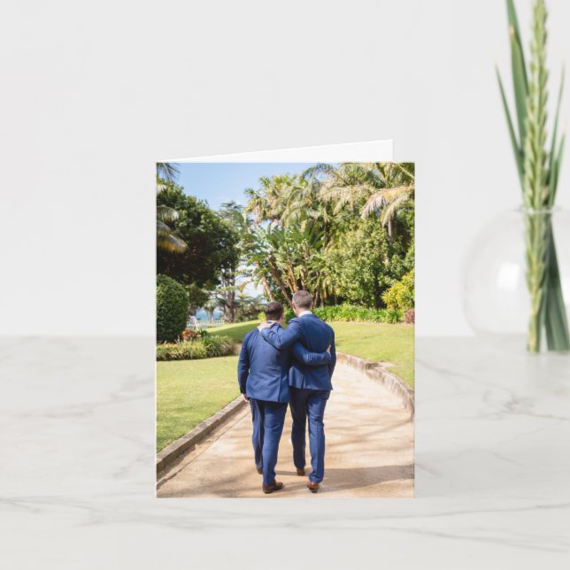 2 Men walking Holding Each other -  design by rqst Card (Front)