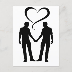 2 men with love Gay men Pride Postcard