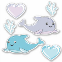 2 mignonette Meilleur Ami Baleines Vinyl Sticker