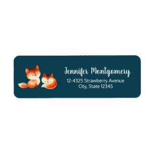 2 mignons Petits Renards Rouges Aquarelle Design