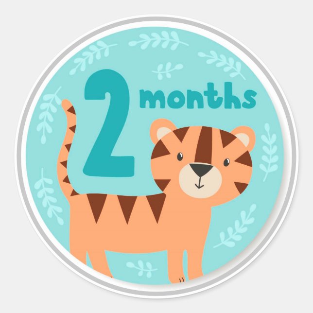 2 Month Baby Milestone Classic Round Sticker (Front)