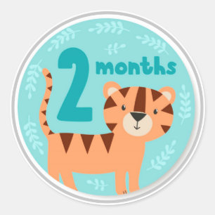 2 Month Baby Milestone Classic Round Sticker
