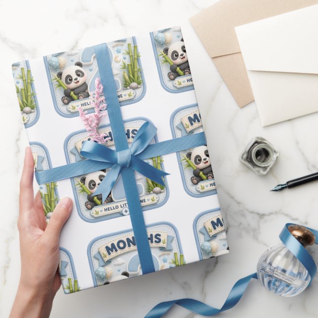 2 Month Baby Milestone World Adventure Wrapping Paper (Gifting)
