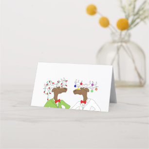 2 Moose Holiday Place Card