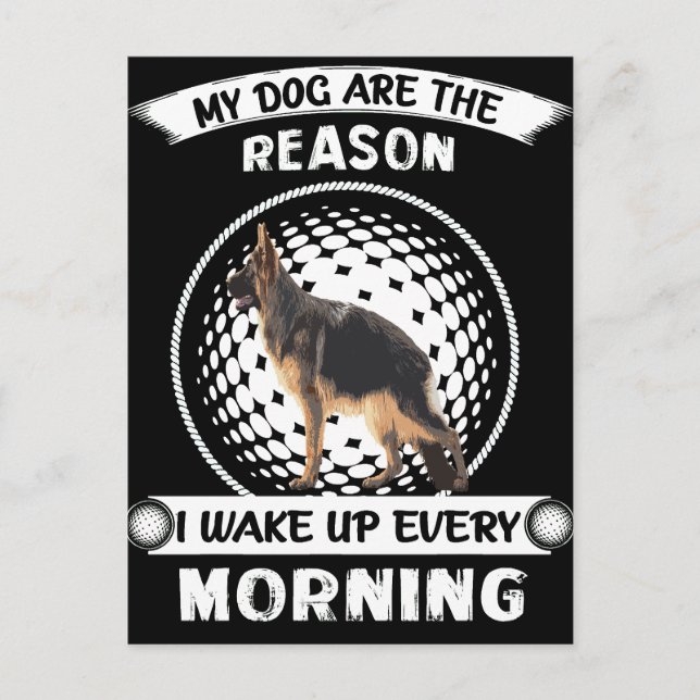 2 My Dogs Are The Reason I Wake Up Every Morning Postcard (Front)