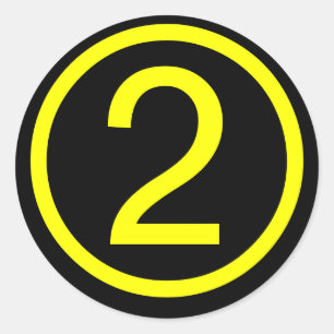 2 - number two classic round sticker