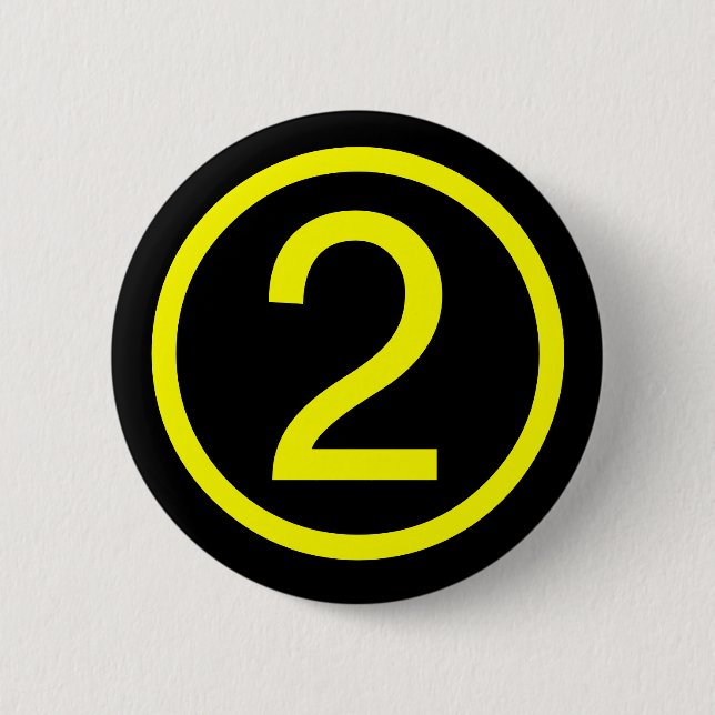 2 - number two inch round button (Front)